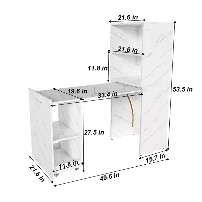 Coiffeuse Compacte avec Miroir LED 2 Grands Tiroirs 3 Modes d'Éclairage