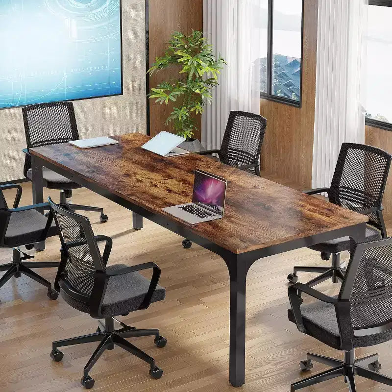 Lantine 6.5FT Conference Table 78.7-Inch Rectangle Meeting Seminar Table Large Business Tables for 6-8 People (Only Table)