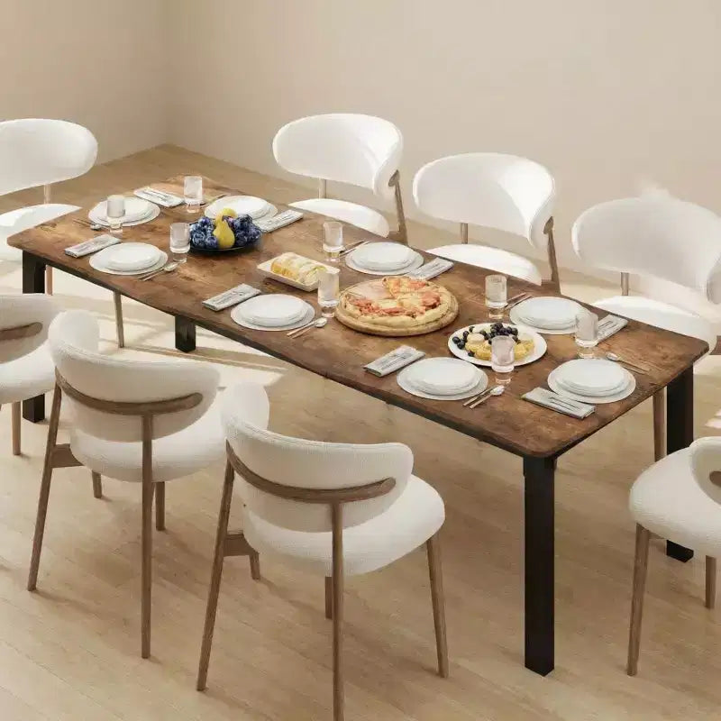 Table de salle à manger Wave Edge - Plateau MDF avec cadre métallique