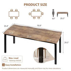 Table de salle à manger Wave Edge - Plateau MDF avec cadre métallique