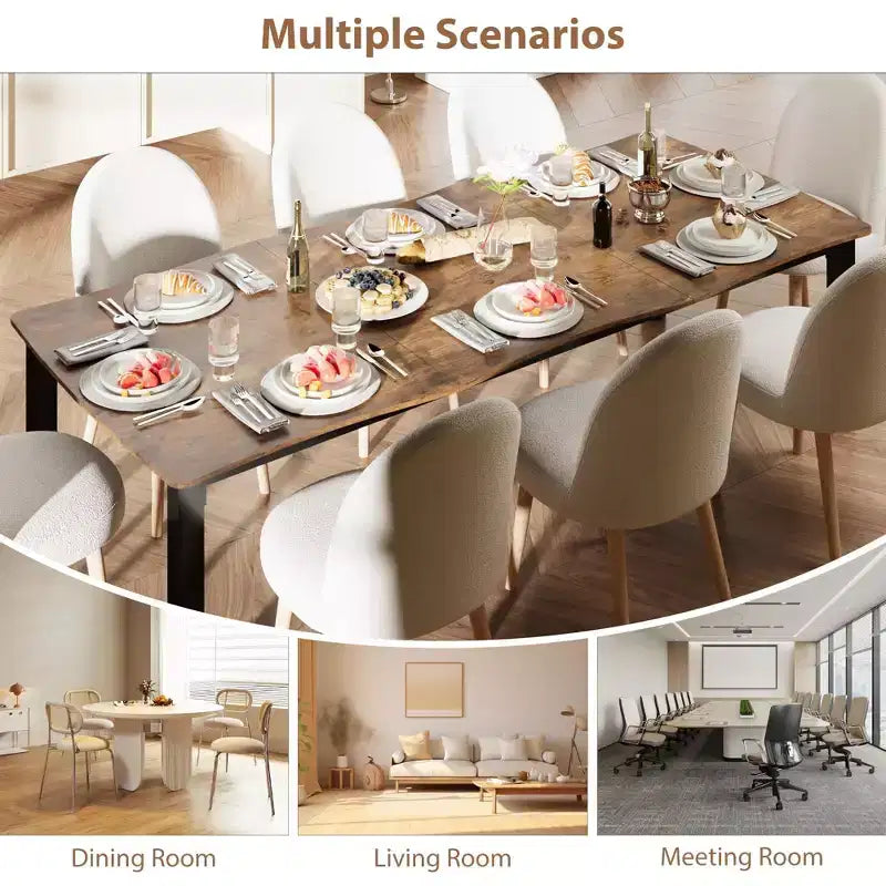 Table de salle à manger Wave Edge - Plateau MDF avec cadre métallique