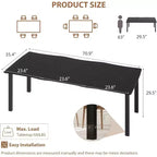 Table de salle à manger Wave Edge - Plateau MDF avec cadre métallique