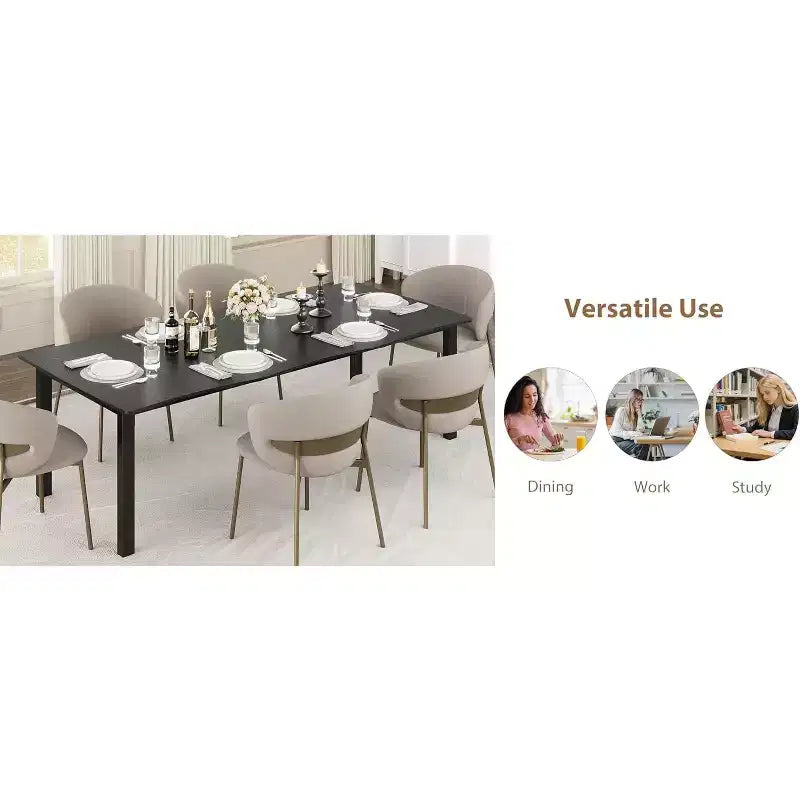 Table de salle à manger Wave Edge - Plateau MDF avec cadre métallique