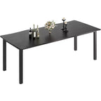 78.7 Wave Edge Dining Table - MDF Top with Metal Frame Seats 6-8 Perfect for Kitchen/Dining Room
