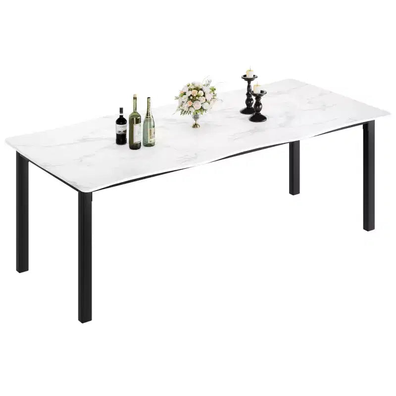 Table de salle à manger Wave Edge - Plateau MDF avec cadre métallique