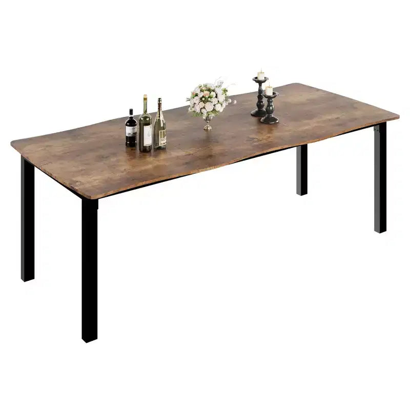 Table de salle à manger Wave Edge - Plateau MDF avec cadre métallique