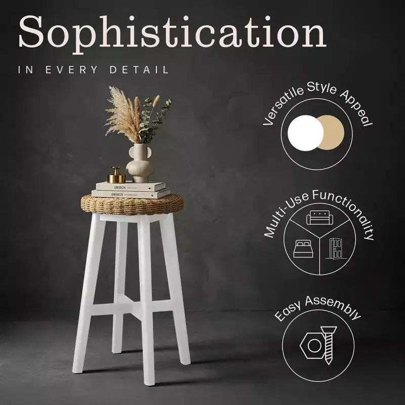 Tabouret de bar rond blanc