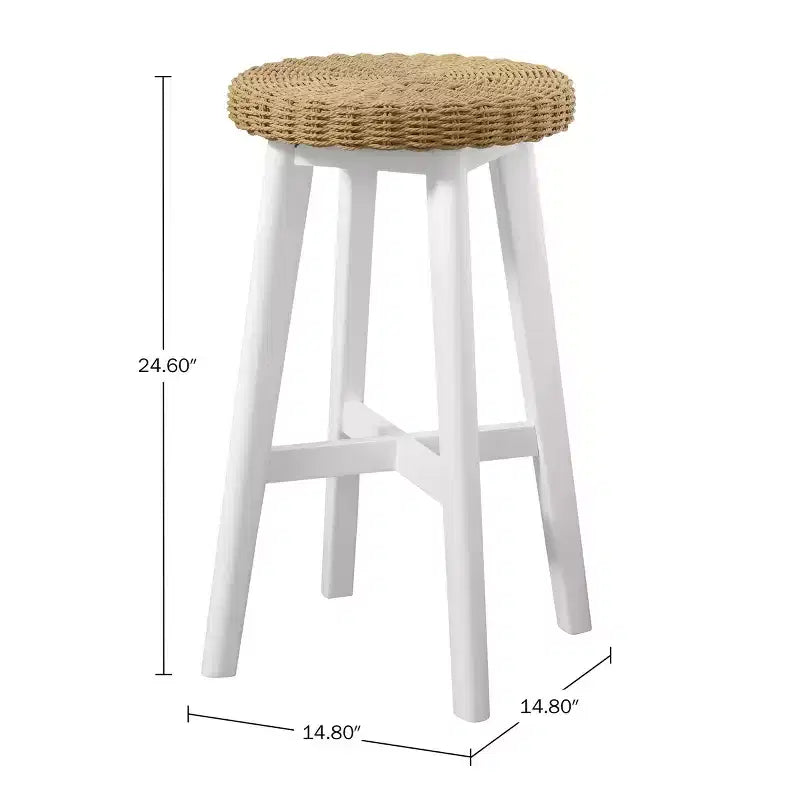 Tabouret de bar rond blanc