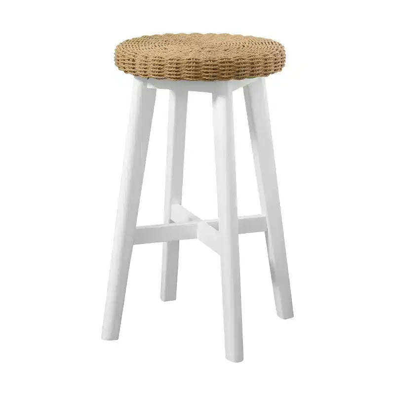 Tabouret de bar rond blanc