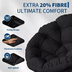 Fauteuil Papasan ergonomique en osier avec coussin en tissu doux ultra épais