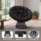 Fauteuil Papasan ergonomique en osier avec coussin en tissu doux ultra épais