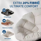 Fauteuil Papasan ergonomique en osier avec coussin en tissu doux ultra épais