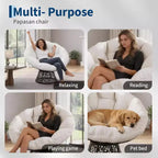 Fauteuil Papasan ergonomique en osier avec coussin en tissu doux ultra épais