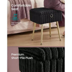 Tabouret de Maquillage avec Rangement Repose-Pieds Ottomane Pieds en Métal