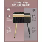 Tabouret de Maquillage avec Rangement Repose-Pieds Ottomane Pieds en Métal