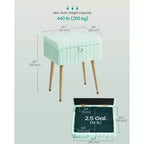 Tabouret de Maquillage avec Rangement Repose-Pieds Ottomane Pieds en Métal