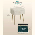 Tabouret de Maquillage avec Rangement Repose-Pieds Ottomane Pieds en Métal