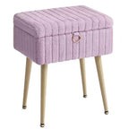 Tabouret de Maquillage avec Rangement Repose-Pieds Ottomane Pieds en Métal