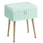 Tabouret de Maquillage avec Rangement Repose-Pieds Ottomane Pieds en Métal