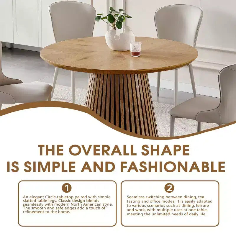 Table à manger ronde sur pied moderne Table de cuisine multifonctionnelle