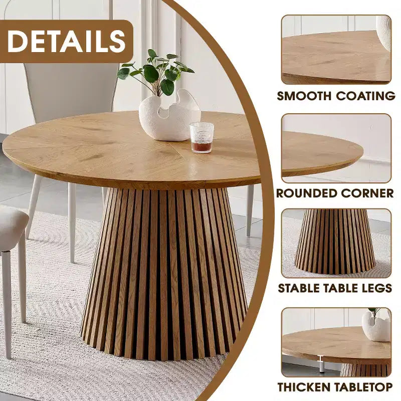 Table à manger ronde sur pied moderne Table de cuisine multifonctionnelle