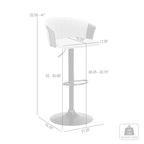 Tabouret de bar pivotant, réglable, en bois et similicuir