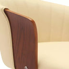 Tabouret de bar pivotant, réglable, en bois et similicuir