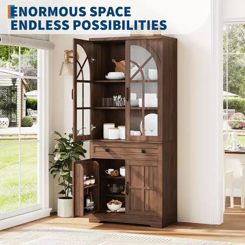 Armoire de cuisine autoportante de style ferme pour garde-manger