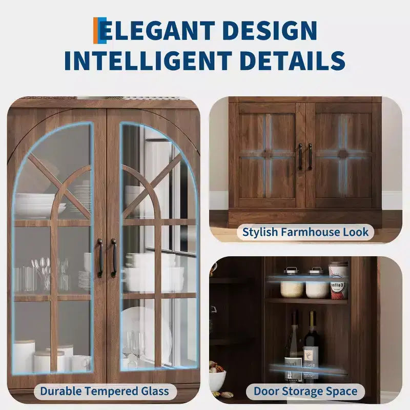 Armoire de cuisine autoportante de style ferme pour garde-manger