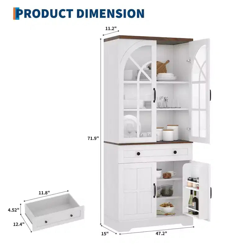 Armoire de cuisine autoportante de style ferme pour garde-manger