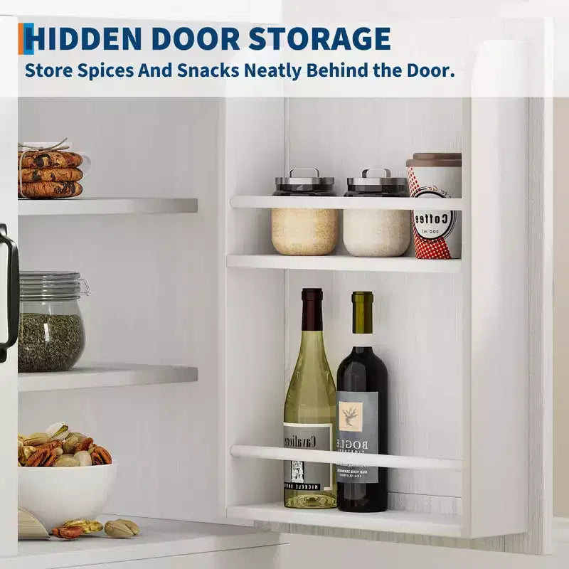 Armoire de cuisine autoportante de style ferme pour garde-manger