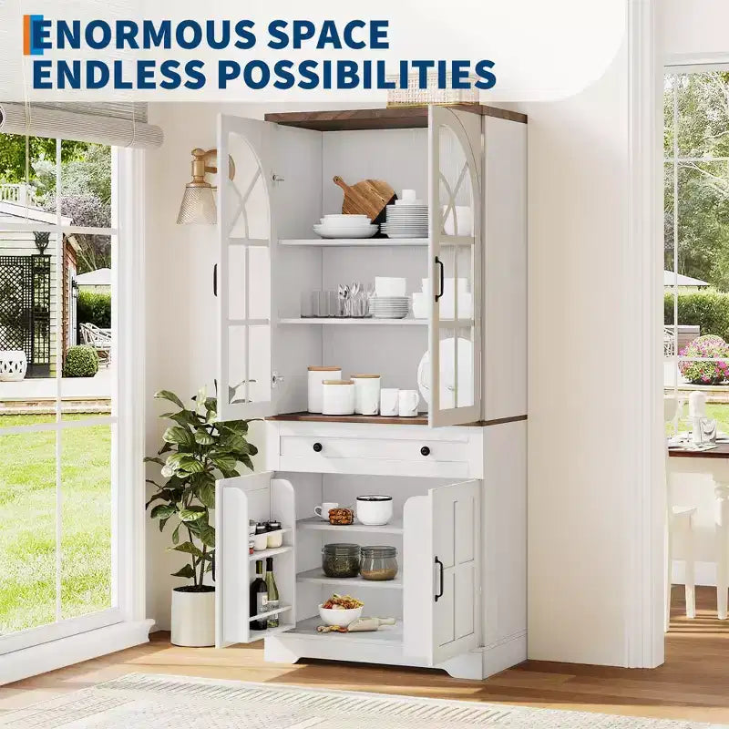 Armoire de cuisine autoportante de style ferme pour garde-manger