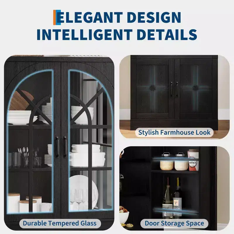 Armoire de cuisine autoportante de style ferme pour garde-manger