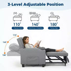 Canapé-lit convertible 4-en-1 avec oreiller de massage - USB/Type-C et porte-gobelets