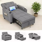 Canapé-lit convertible 4-en-1 avec oreiller de massage - USB/Type-C et porte-gobelets
