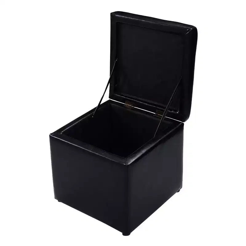 Cube Ottoman Pouf Boîte de Rangement Siège de Salon Repose-Pieds