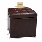 Cube Ottoman Pouf Boîte de Rangement Siège de Salon Repose-Pieds