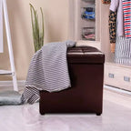 Cube Ottoman Pouf Boîte de Rangement Siège de Salon Repose-Pieds