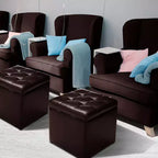 Cube Ottoman Pouf Boîte de Rangement Siège de Salon Repose-Pieds