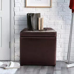 Cube Ottoman Pouf Boîte de Rangement Siège de Salon Repose-Pieds
