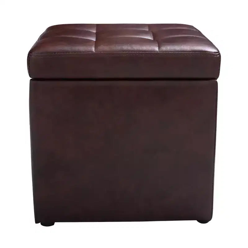 Cube Ottoman Pouf Boîte de Rangement Siège de Salon Repose-Pieds