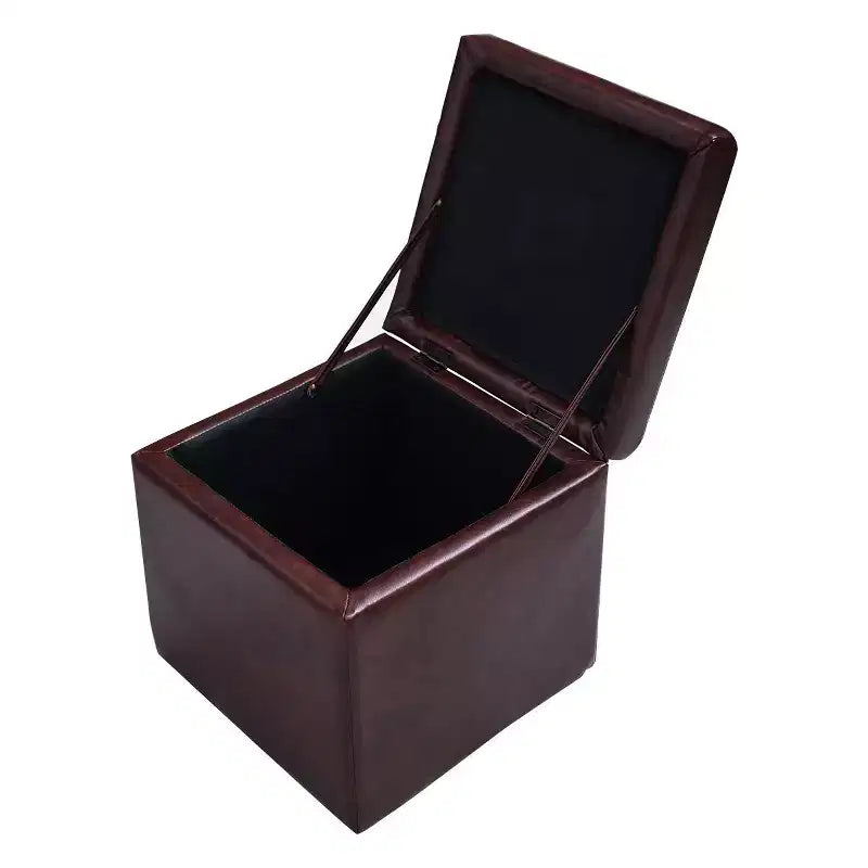 Cube Ottoman Pouf Boîte de Rangement Siège de Salon Repose-Pieds