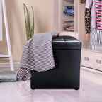 Cube Ottoman Pouf Boîte de Rangement Siège de Salon Repose-Pieds