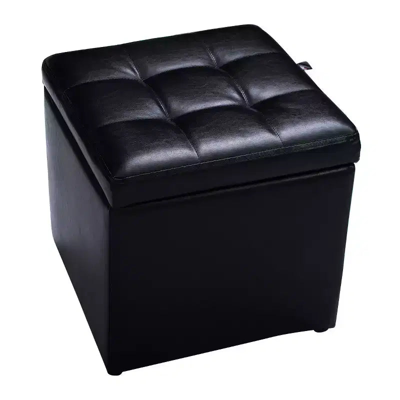 Cube Ottoman Pouf Boîte de Rangement Siège de Salon Repose-Pieds