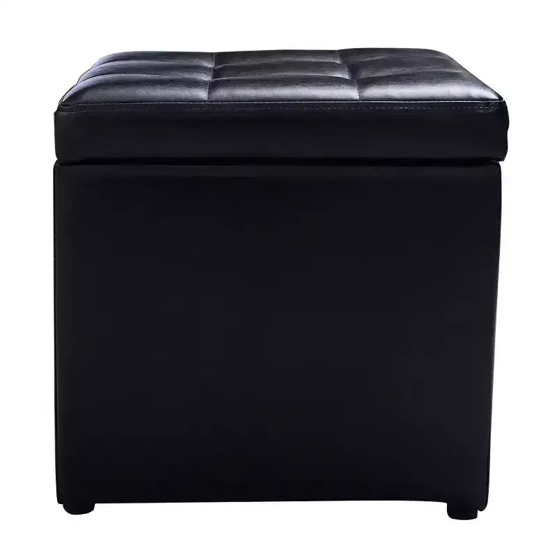 Cube Ottoman Pouf Boîte de Rangement Siège de Salon Repose-Pieds