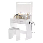 Coiffeuse avec miroir LED Coiffeuse de maquillage moderne