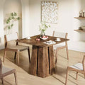 Lantine Wooden Square Dining Table for 4 31.5 Farmhouse Kitchen Dinner Table with Heavy-Duty Pedestal Base for Dining Room Living Room