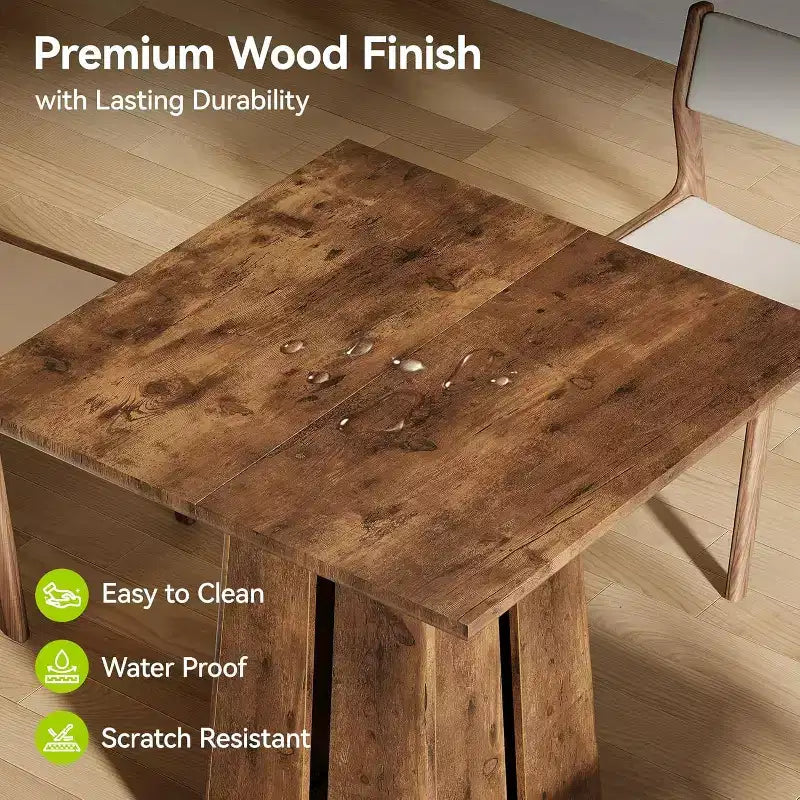 Table à manger carrée en bois, style ferme, pour cuisine