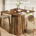 Table à manger carrée en bois, style ferme, pour cuisine
