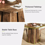 Table à manger carrée en bois, style ferme, pour cuisine